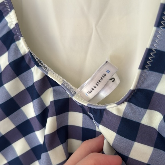 Solid & Striped Anne Marie Navy Gingham One Piece Swimsuit XS - Picture 6 of 6